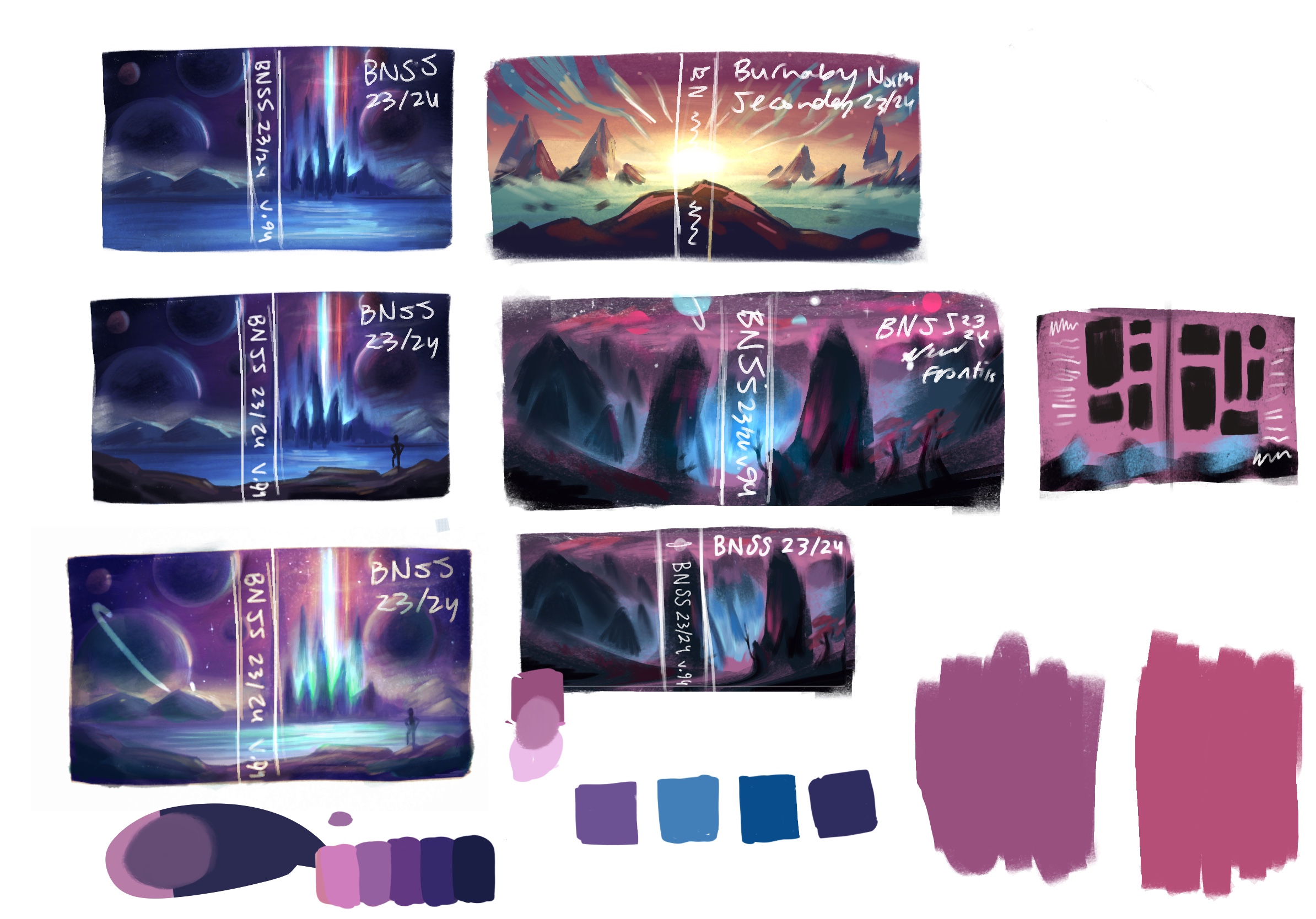 Cover concept art and colour studies