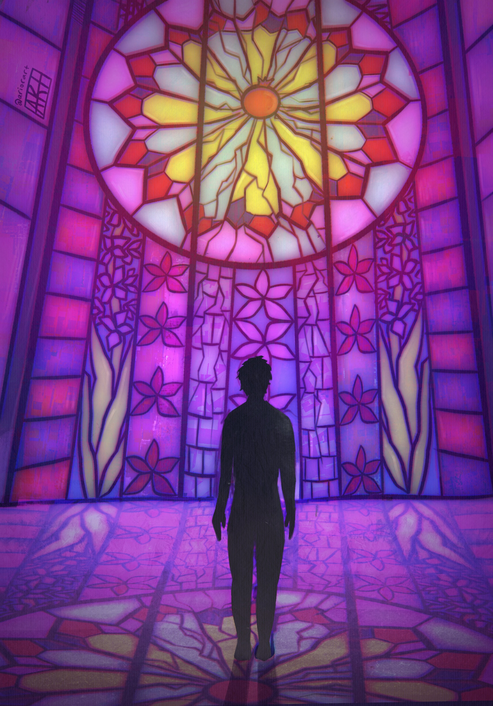 Stained glass inspired artwork