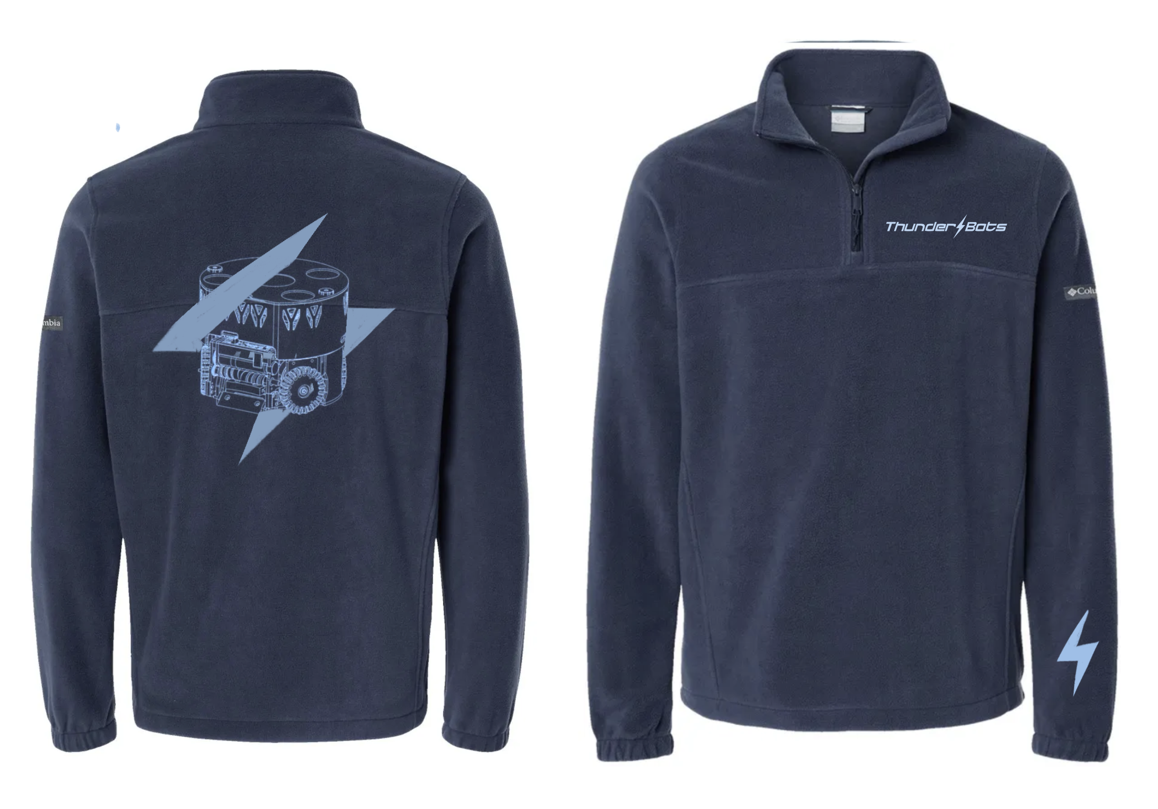 Thunderbots dark quarter-zip apparel concept